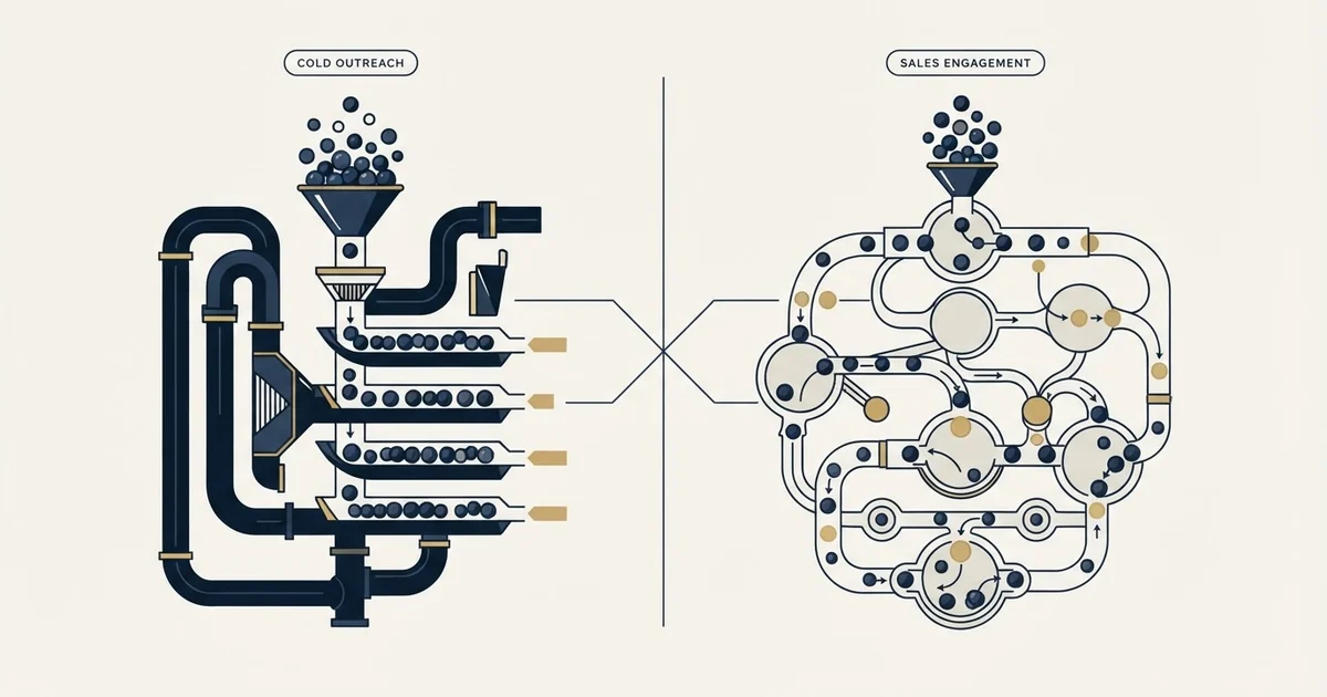 Editorial illustration for ReachInbox vs Vanillasoft