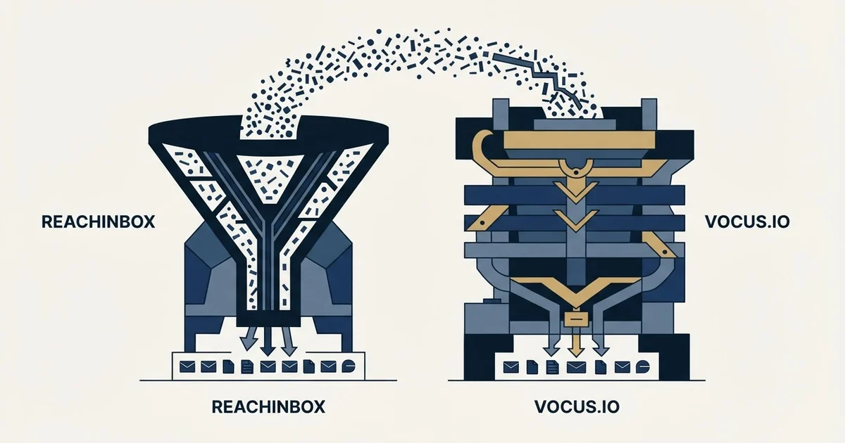 Editorial illustration for ReachInbox vs Vocus.io