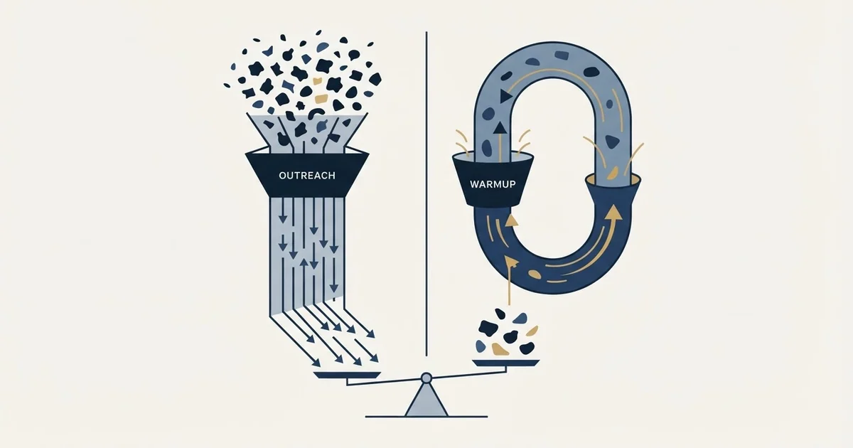 Editorial illustration for ReachInbox vs Warmbox