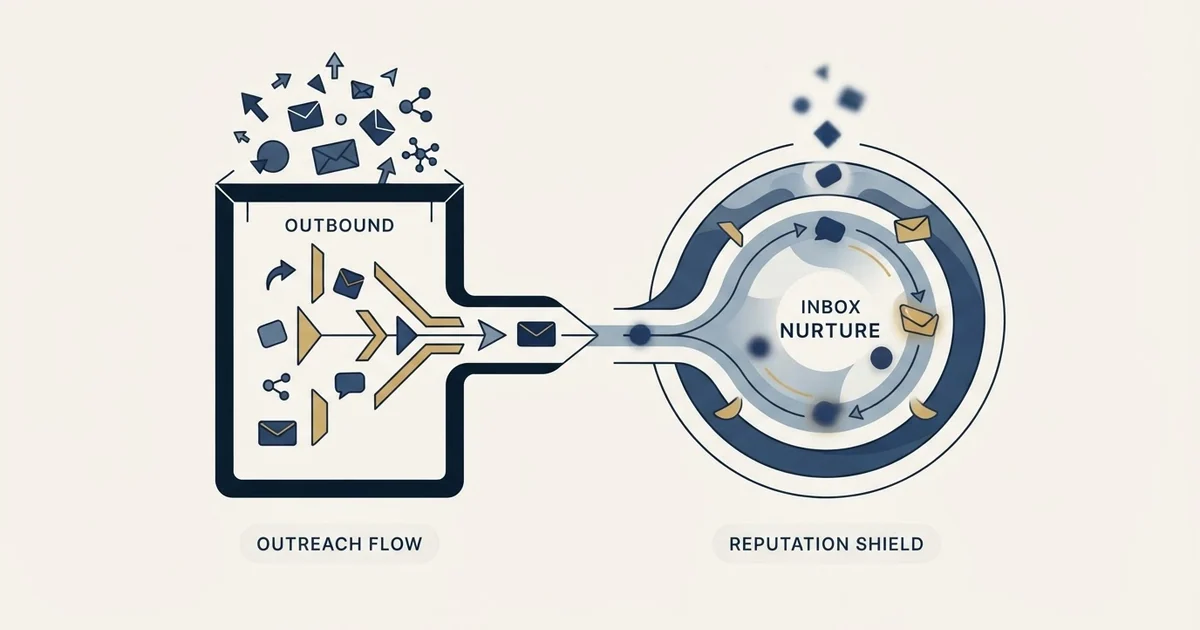 Editorial illustration for ReachInbox vs Warmup Inbox