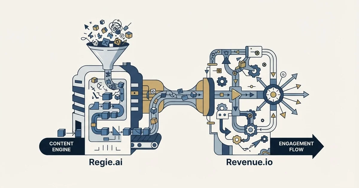 Editorial illustration for Regie.ai vs Revenue.io