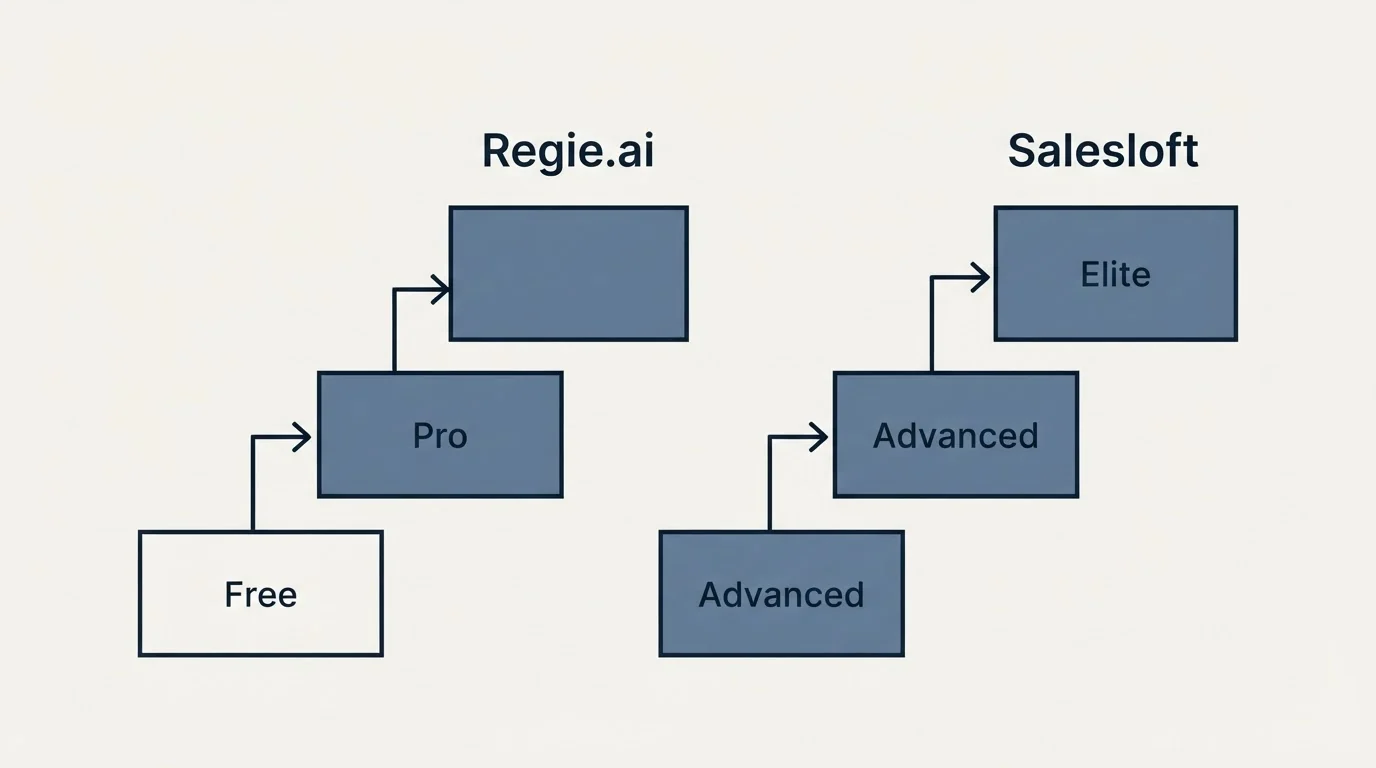 Pricing ladder: Pricing Comparison (Regie.ai, Salesloft, Free, Advanced)