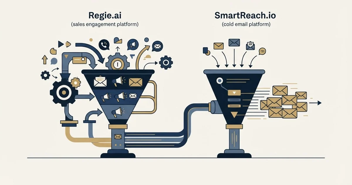 Editorial illustration for Regie.ai vs SmartReach.io