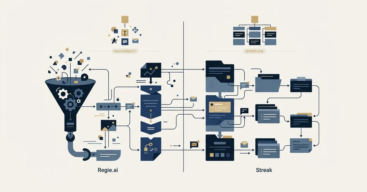 Editorial illustration for Regie.ai vs Streak