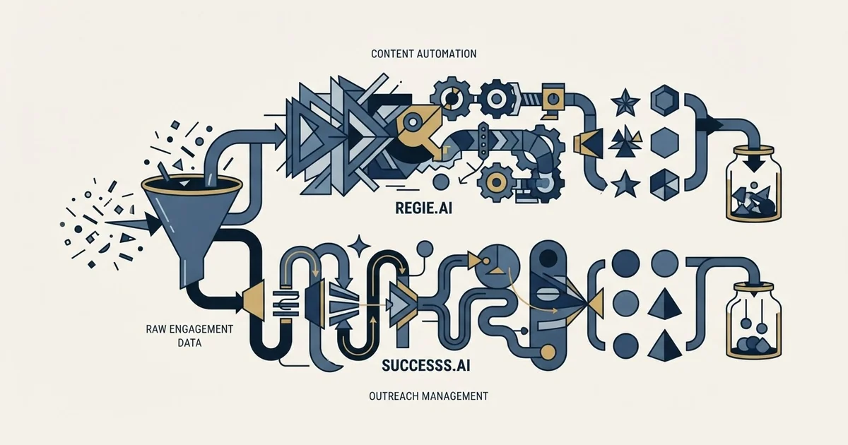 Editorial illustration for Regie.ai vs Success.ai
