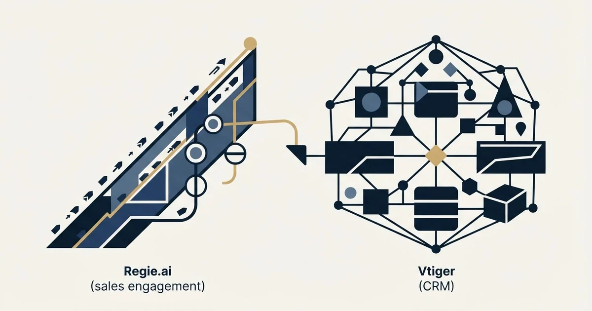 Editorial illustration for Regie.ai vs Vtiger