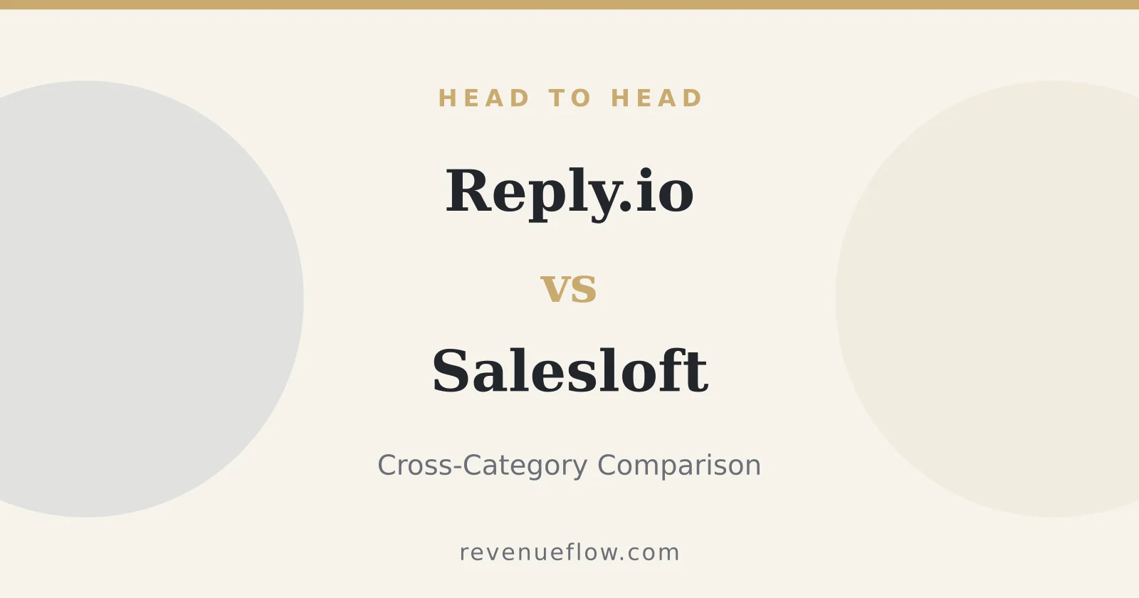 Branded cover: Reply.io vs Salesloft: Cross-Category Comparison