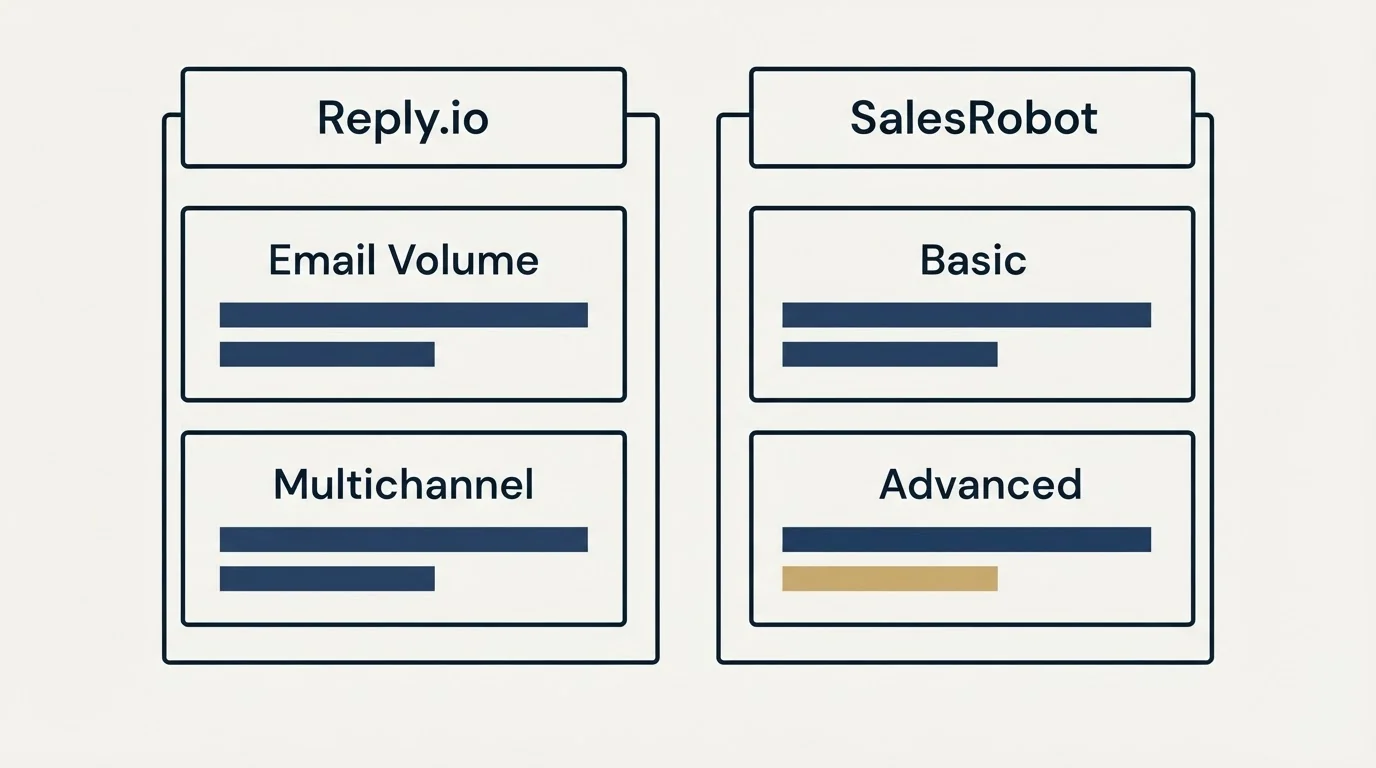Pricing table: Pricing Comparison (Reply.io, SalesRobot, Email Volume, Basic)