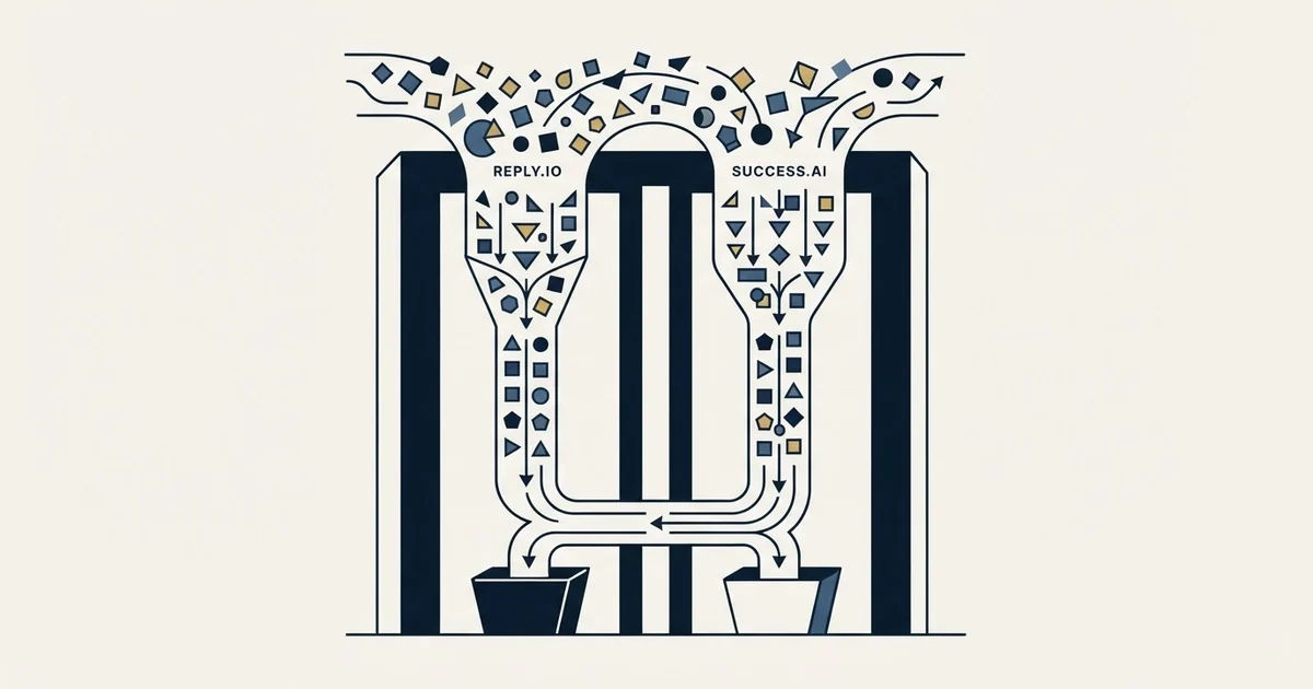 Editorial illustration for Reply.io vs Success.ai