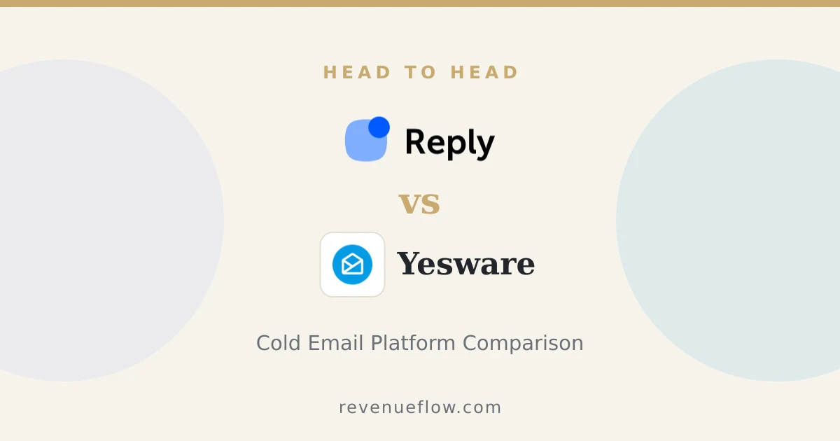 Branded cover: Reply.io vs Yesware: Cold Email Platform Comparison