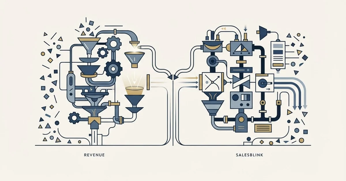 Editorial illustration for Revenue.io vs SalesBlink