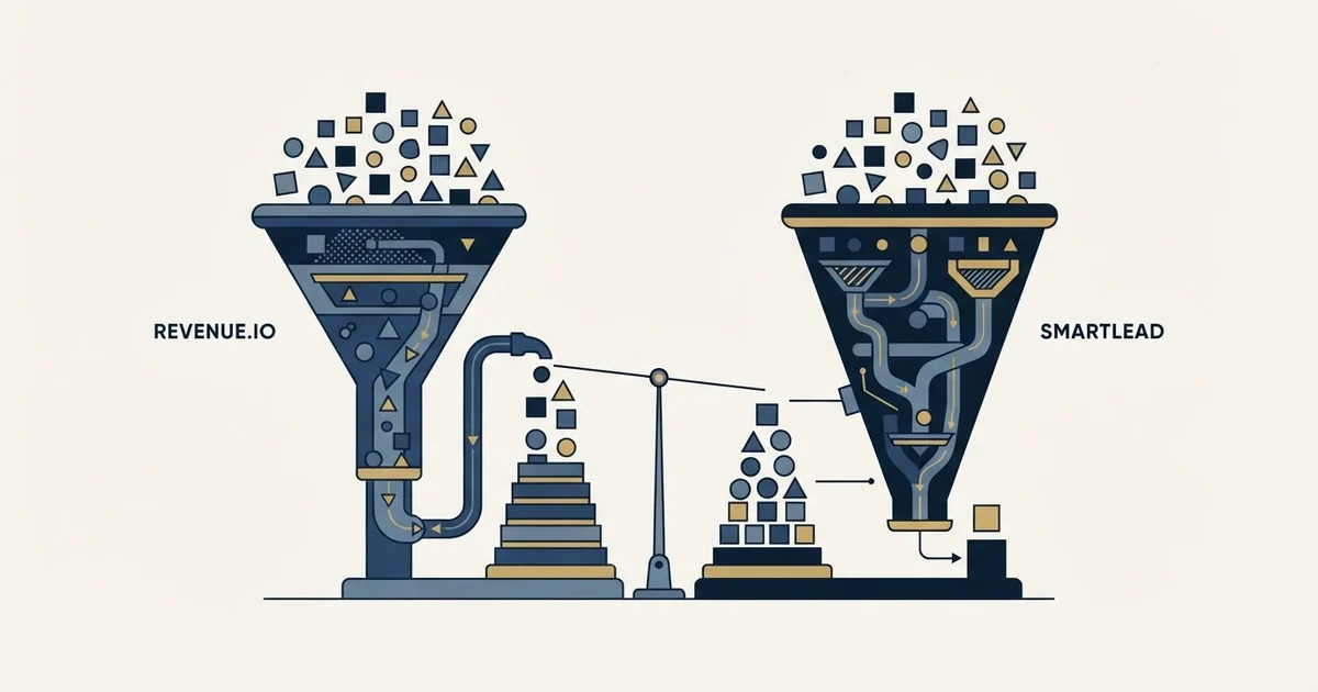 Editorial illustration for Revenue.io vs Smartlead