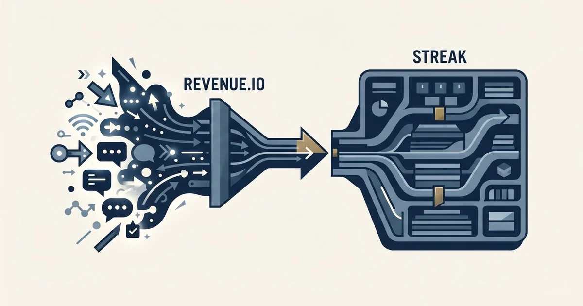 Editorial illustration for Revenue.io vs Streak