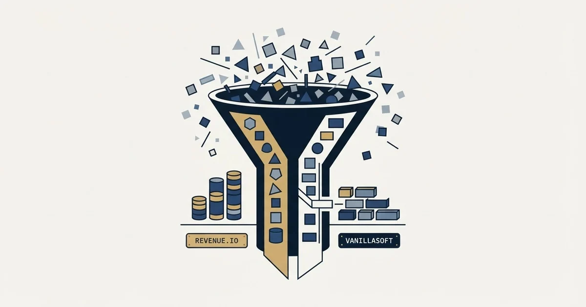 Editorial illustration for Revenue.io vs Vanillasoft