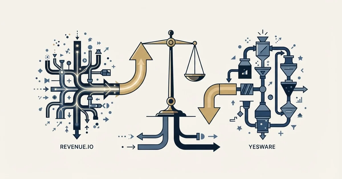 Editorial illustration for Revenue.io vs Yesware