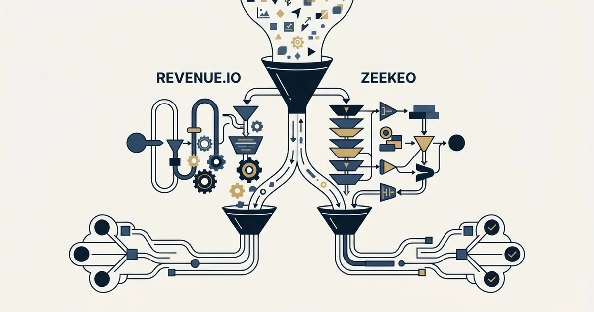 Editorial illustration for Revenue.io vs Zeekeo