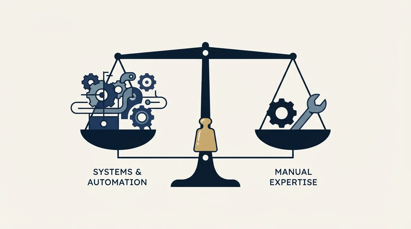 Section illustration: What to automate, and what to leave manual