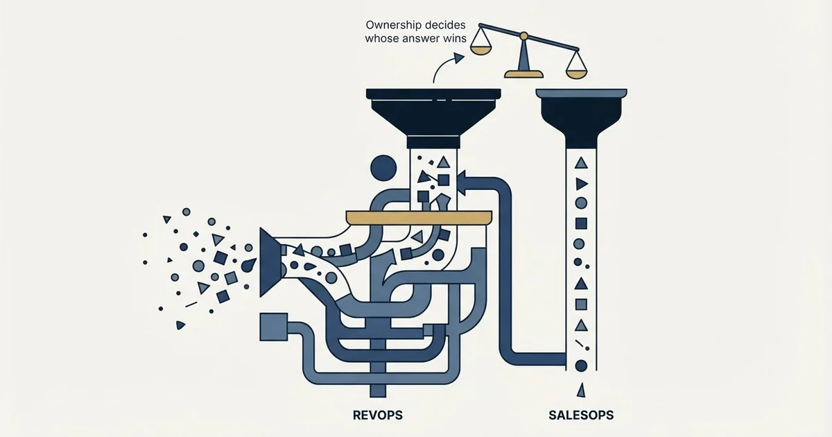 Editorial illustration for RevOps vs Sales Ops