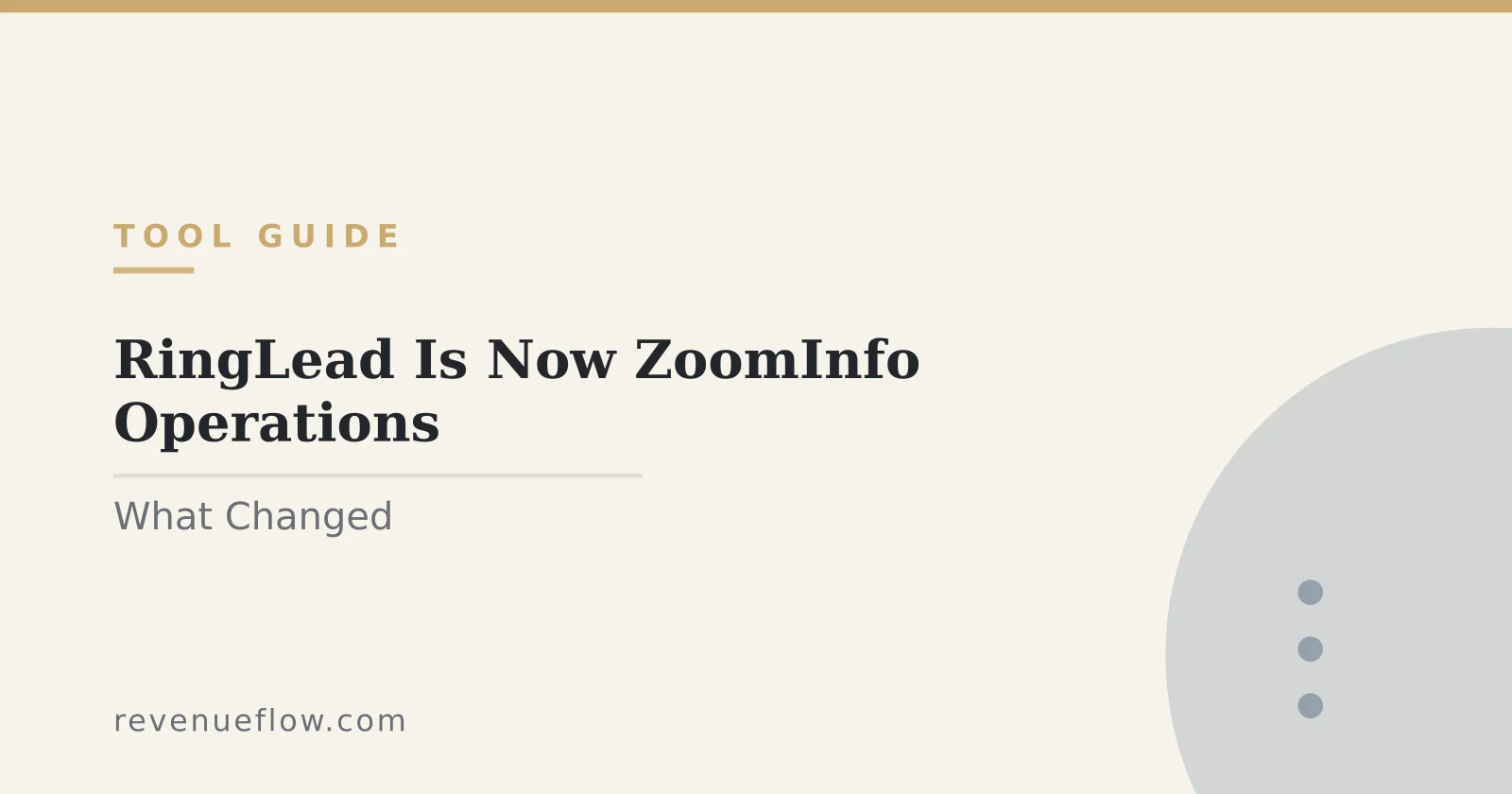 Branded cover: RingLead Is Now ZoomInfo Operations: What It Does and What Changed