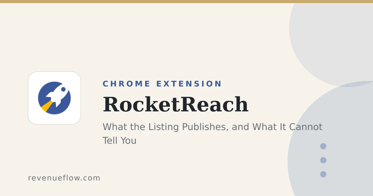 Branded cover: The RocketReach Chrome Extension: What the Listing Publishes, and What It Cannot Tell You