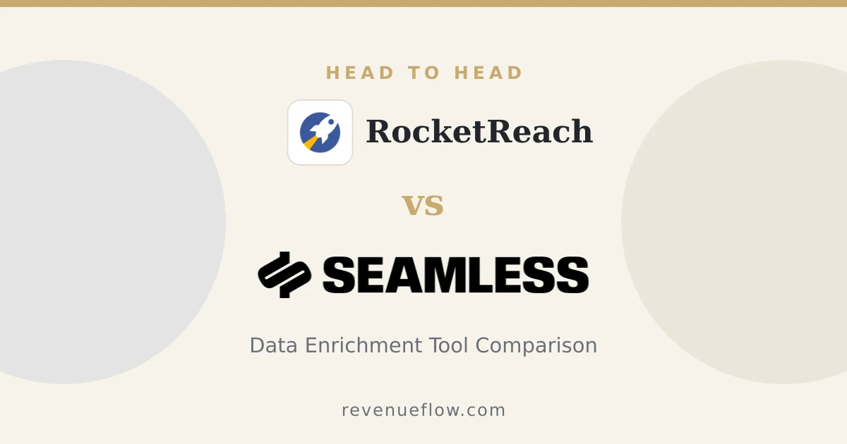 Branded cover: RocketReach vs Seamless.AI: Data Enrichment Tool Comparison