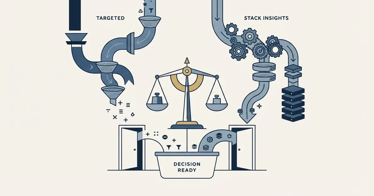 Editorial illustration for RocketReach vs TheirStack