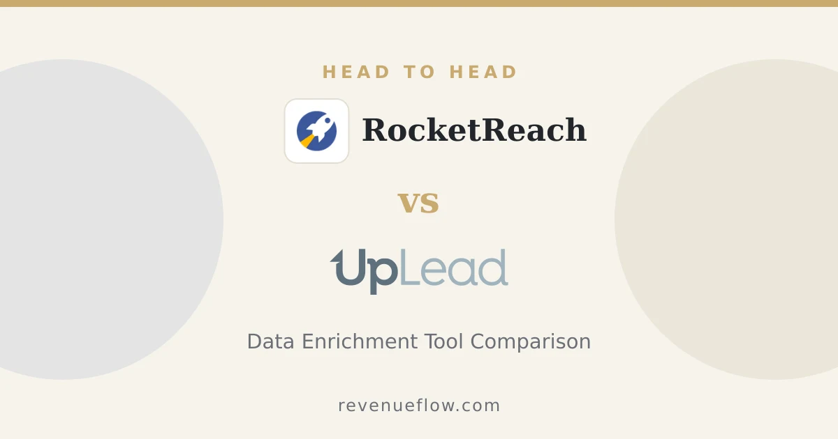 Branded cover: RocketReach vs UpLead: Data Enrichment Tool Comparison