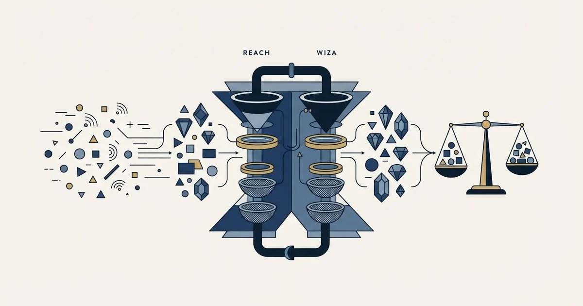 Editorial illustration for RocketReach vs Wiza