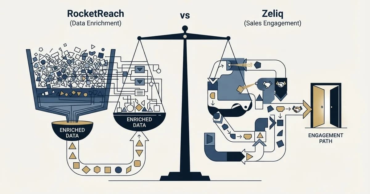 Editorial illustration for RocketReach vs Zeliq