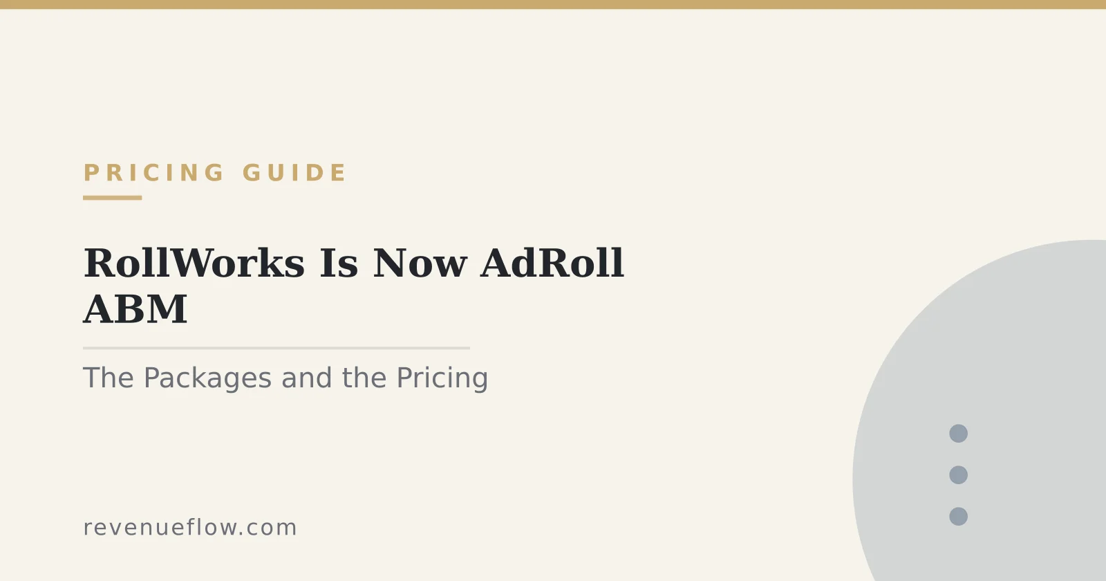 Branded cover: RollWorks Is Now AdRoll ABM: The Rebrand, the Packages and the Pricing Model