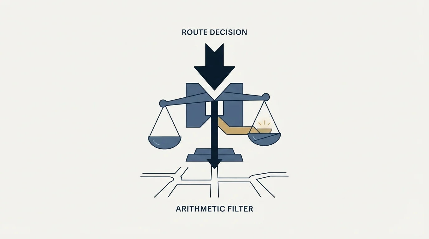 Section illustration: The arithmetic a route decision has to survive