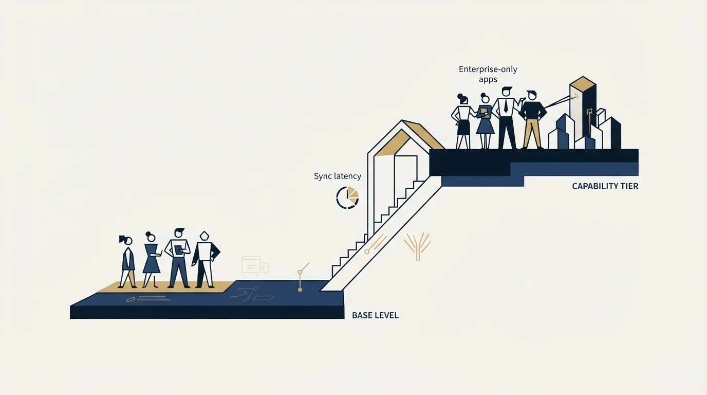 Section illustration: The axis that actually moves teams up: latency and connection