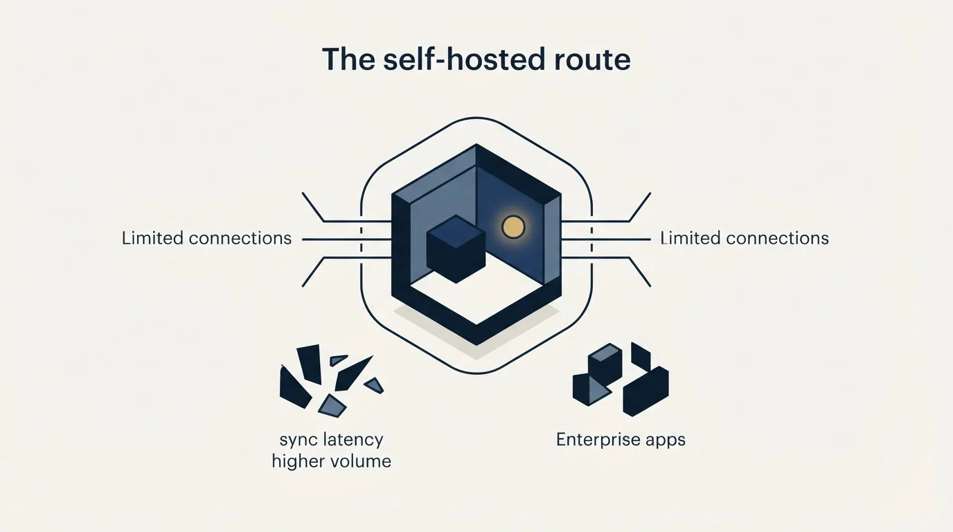 Section illustration: The self-hosted route, and what it does and does not