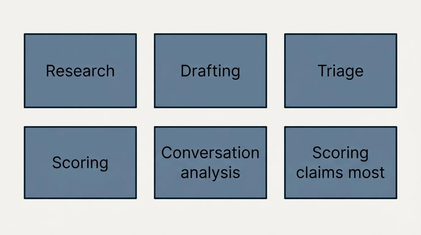 Schematic: The short version (Research, Drafting, Triage, Scoring)