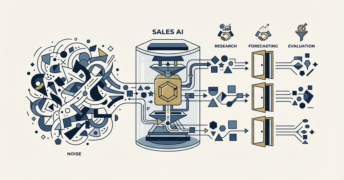 Editorial illustration for Sales Artificial Intelligence
