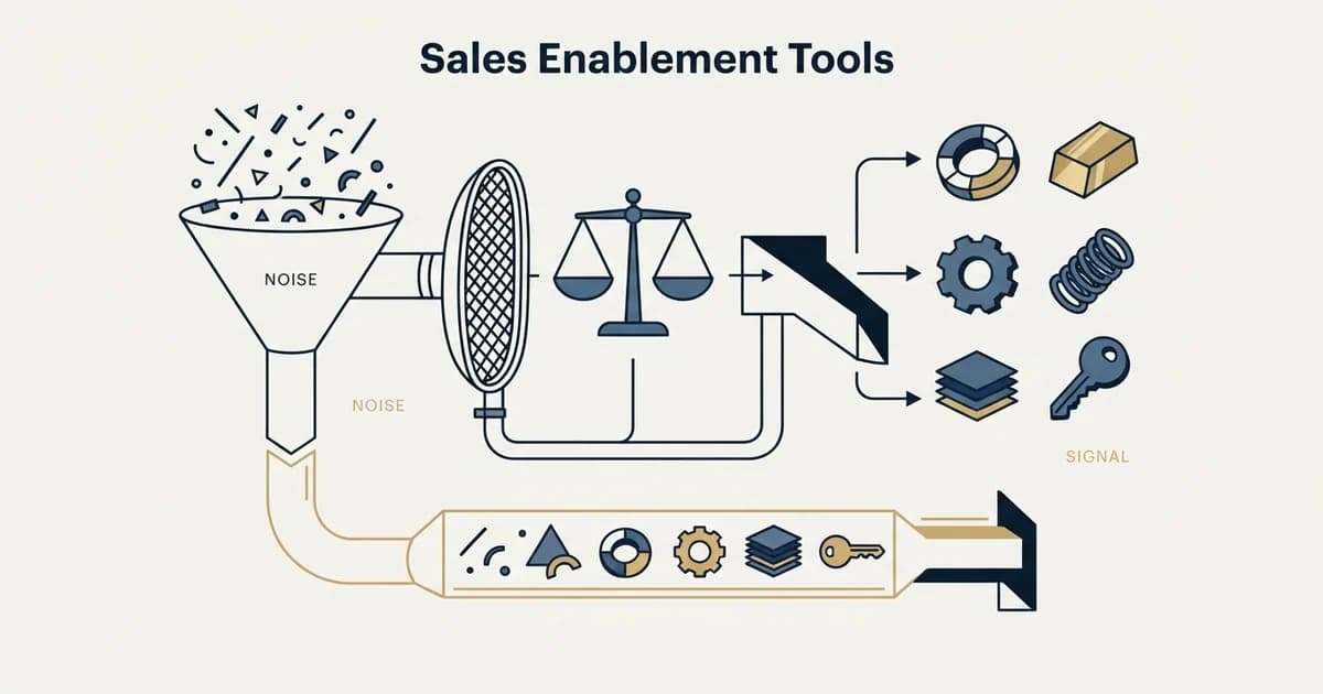 Editorial illustration for Sales Enablement Tools