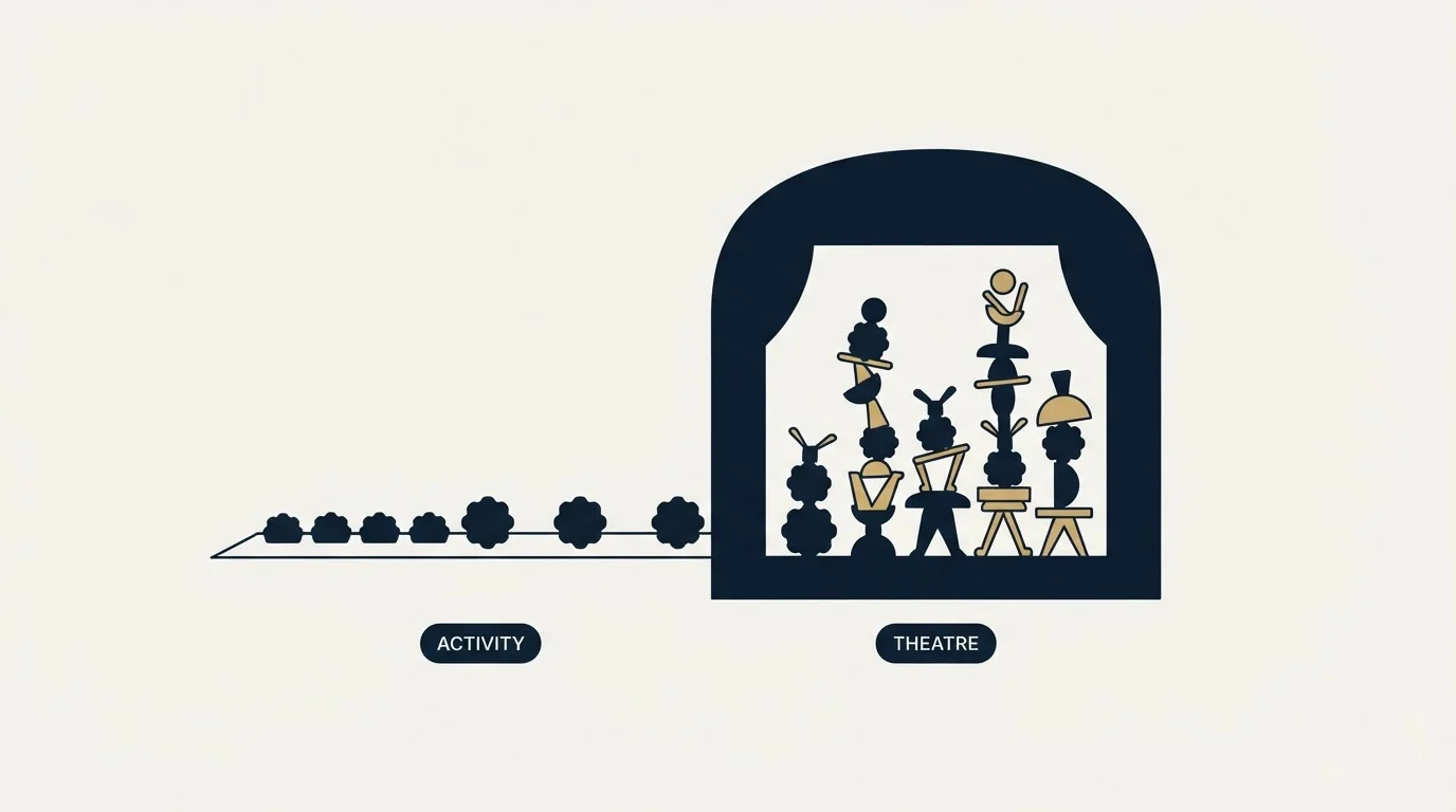 Section illustration: Activity numbers, and where they turn into theatre
