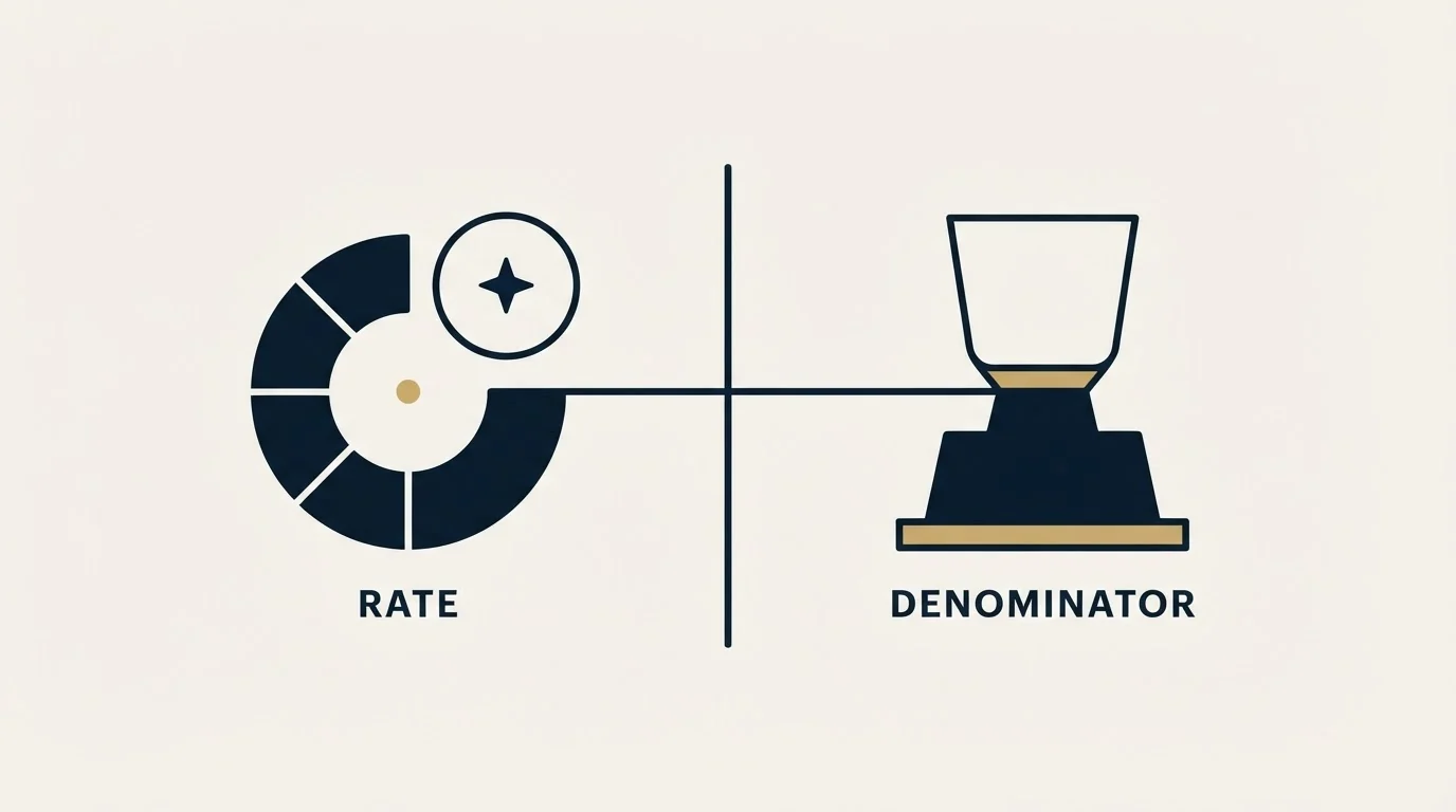 Section illustration: Every rate needs its denominator printed beside it