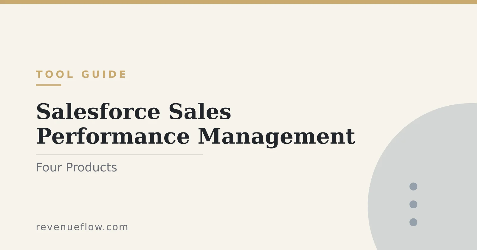 Branded cover: Salesforce Sales Performance Management: Four Products, One Label