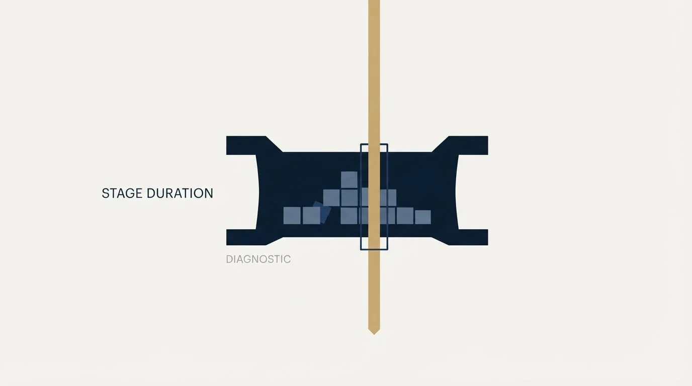 Section illustration: Time in stage is the diagnostic