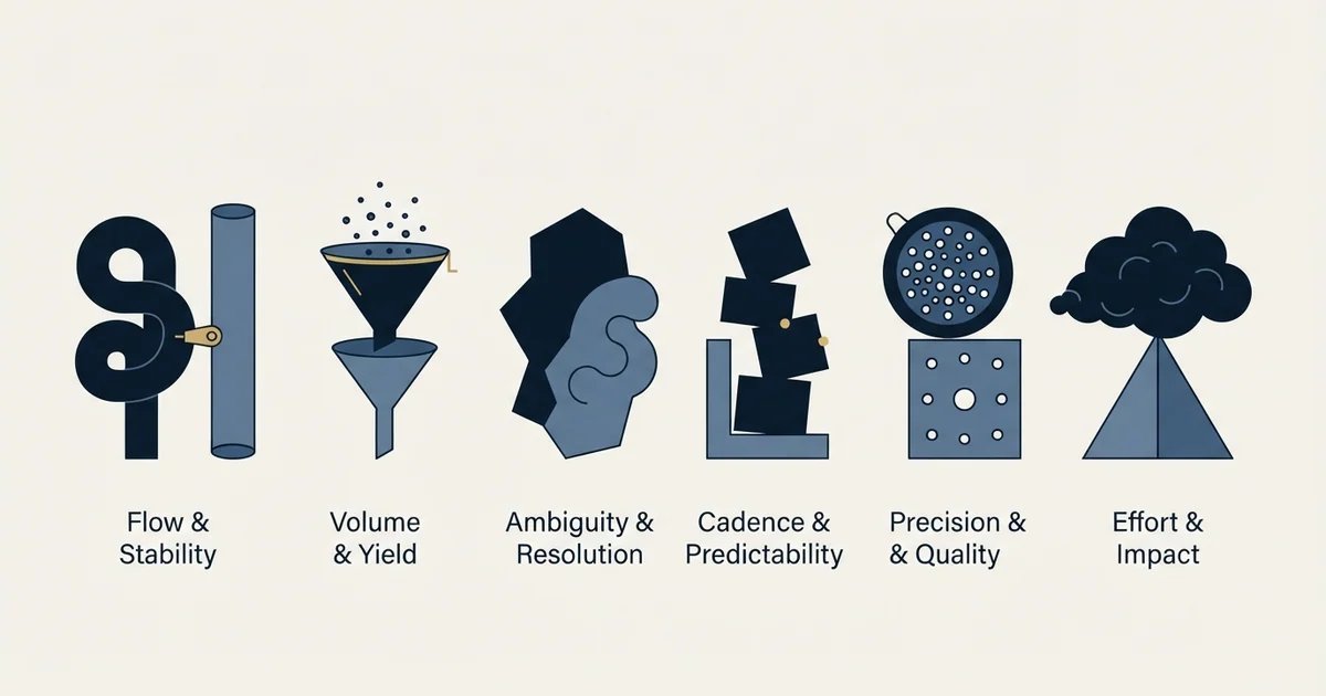 Editorial illustration for Six Pipeline Metrics, and the Companion Each One Needs