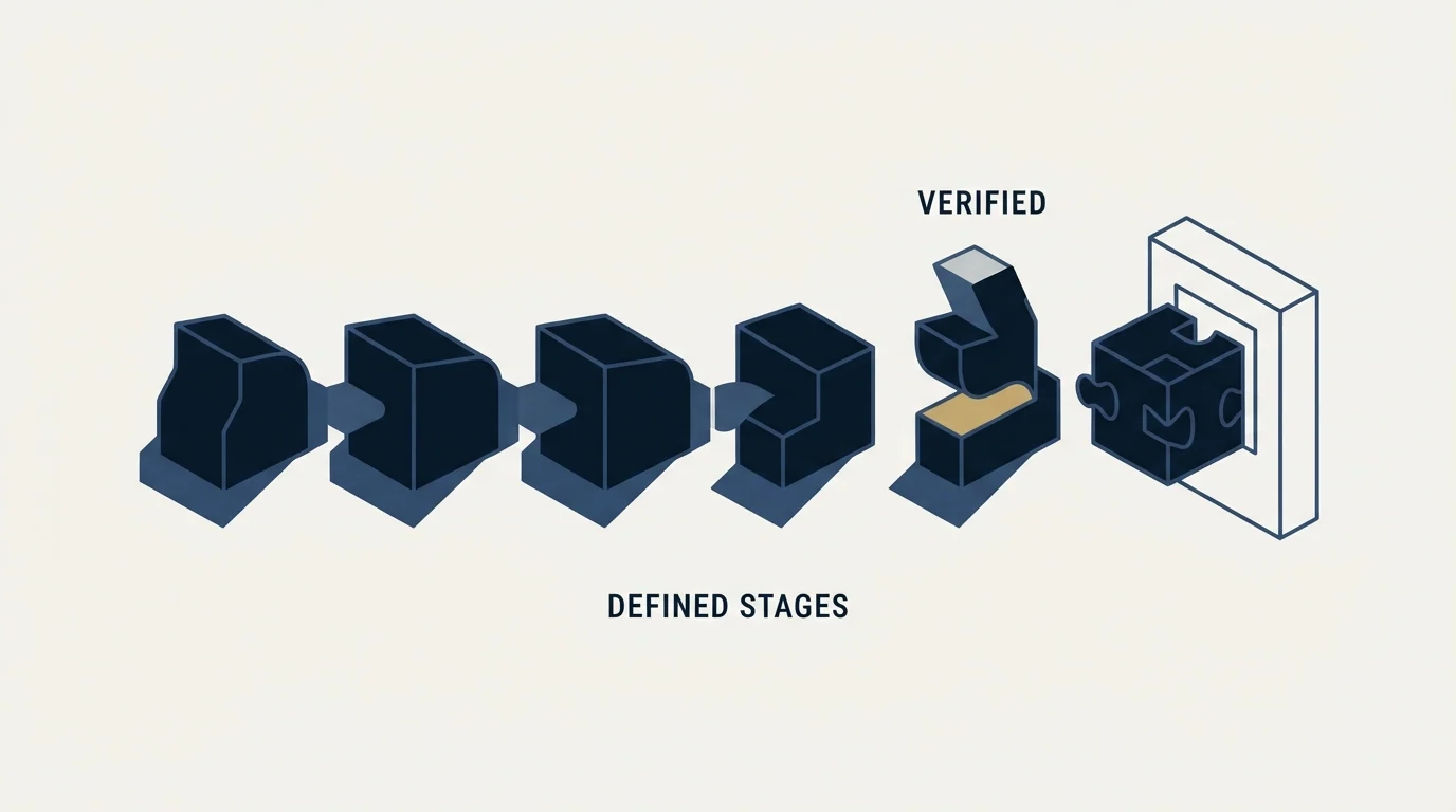 Section illustration: The six stages that earn their place