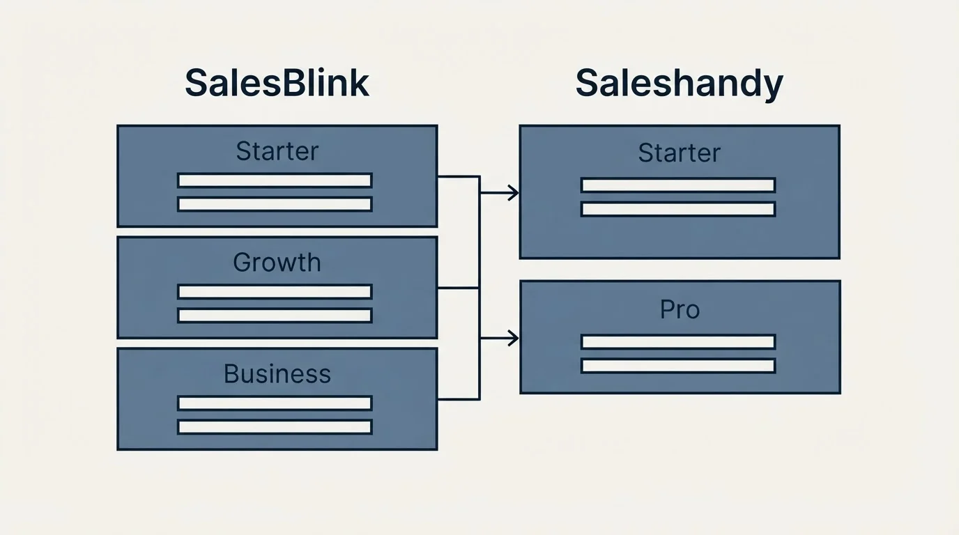 Pricing table: Pricing Comparison (SalesBlink, Saleshandy, Starter, Growth)
