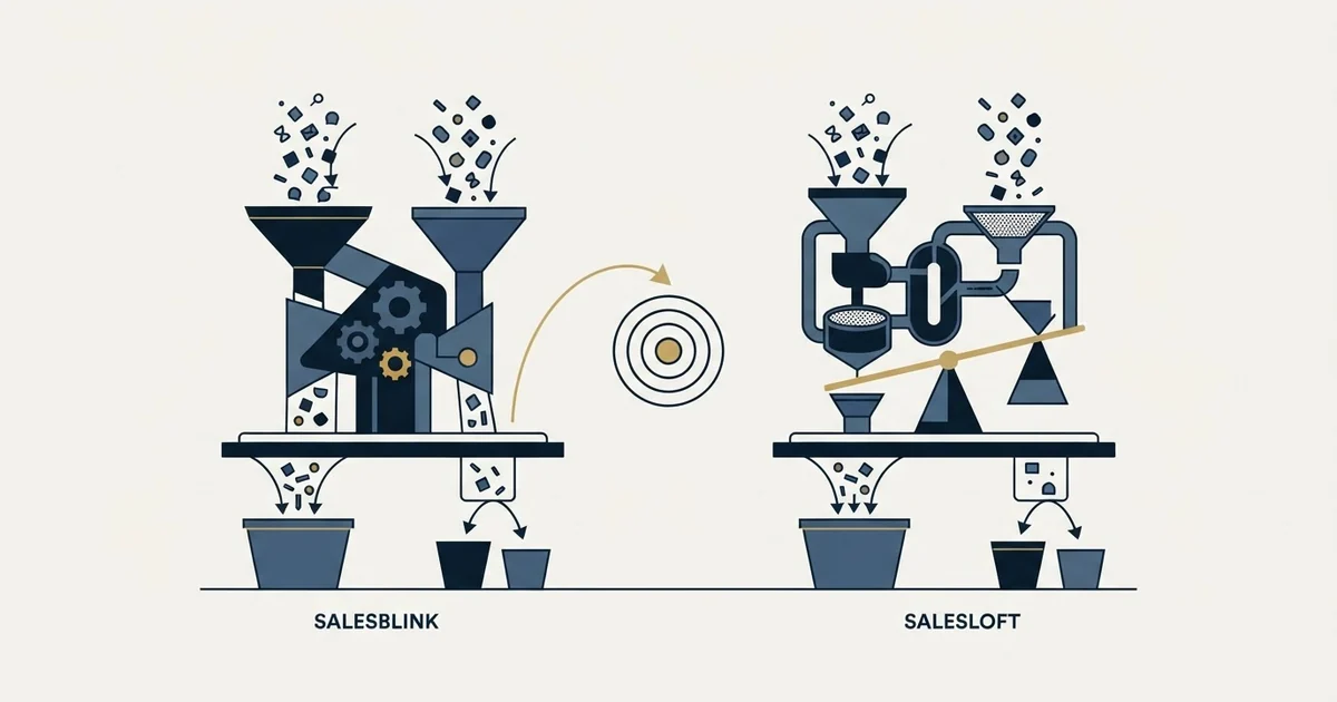 Editorial illustration for SalesBlink vs Salesloft