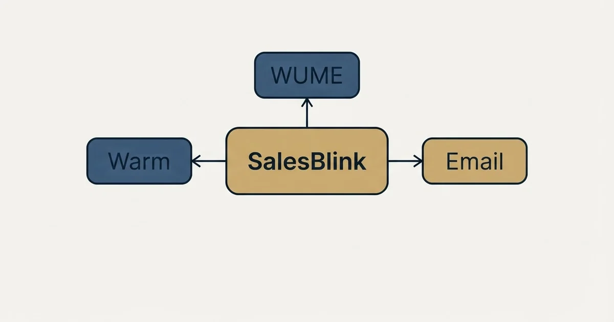 Schematic: SalesBlink vs WUME (Warm Up My Email) (SalesBlink, WUME, Warm, Email)