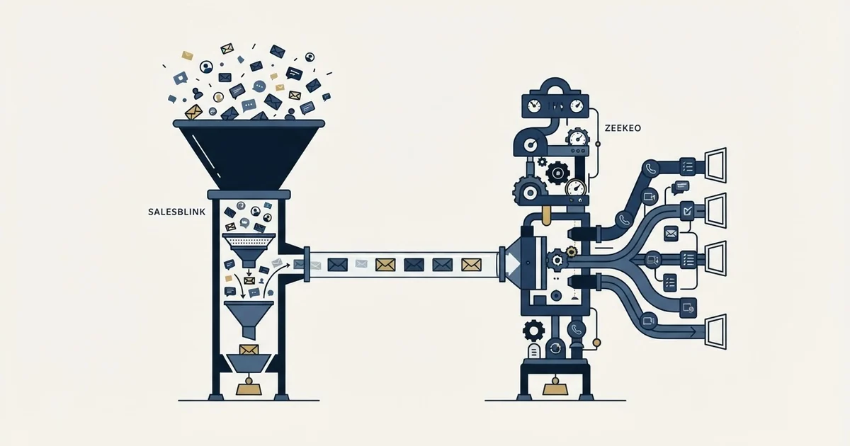 Editorial illustration for SalesBlink vs Zeekeo
