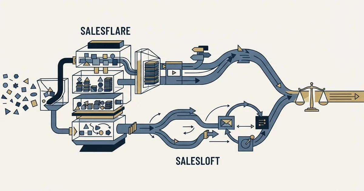 Editorial illustration for Salesflare vs Salesloft