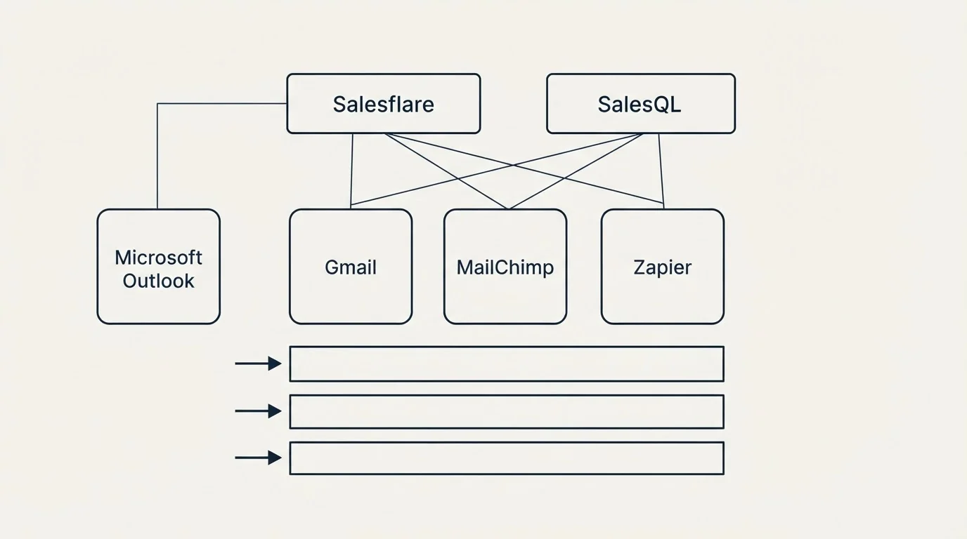 Integration grid: Integration Ecosystem (Salesflare, SalesQL, Gmail, MailChimp)