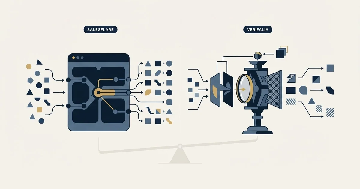 Editorial illustration for Salesflare vs Verifalia