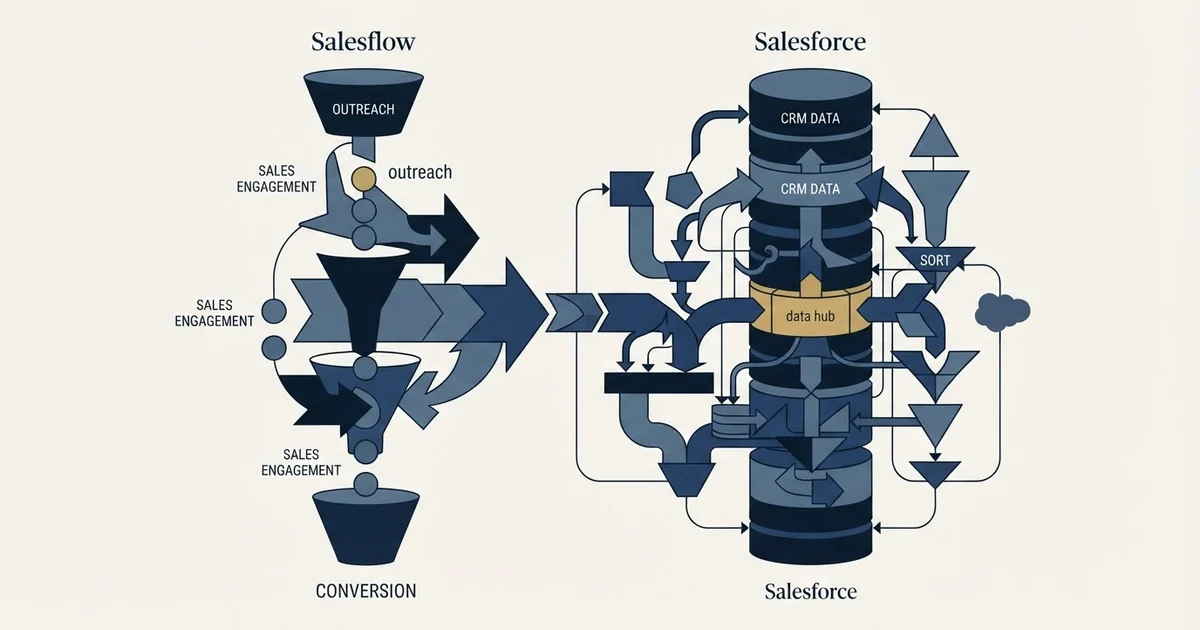 Editorial illustration for Salesflow vs Salesforce